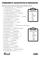 Vista previa - Hojas de trabajo - POSSESSIVE ADJECTIVES & PRONOUNS – Worksheet - página 1