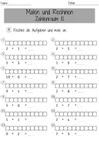 Vorschau - Arbeitsblätter - Mathematik Addition Malen und Rechnen Zahlenraum 10 Mathe 1. Klasse Anfangsunterricht Einführung Addition - Seite 2