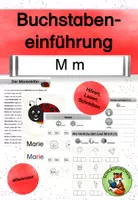 Vorschau - Arbeitsblätter - Buchstabeneinführung M/m Geschichte Übungen differenziert - Deckblatt