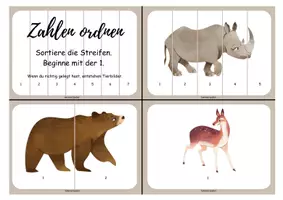 Vorschau - Spiele - Spiel Zahlen sortieren mit Tieren - Seite 2