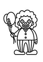 Vorschau - Arbeitsblätter - Karneval Fasching Clown zum ausmalen, Ausmalbilder, Malvorlagen, Kunstprojekt - Seite 1