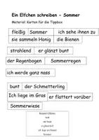 Vorschau - Arbeitsblätter - Ein Elfchen schreiben - Aufbau & Bauplan, Thema Sommer - Seite 1
