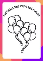 Vorschau - Arbeitsblätter - Luftballon, Ausmalbild, Luftballone zum Ausmalen, Malvorlage, Dekorieren, Kreativ - Deckblatt