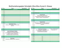 Vorschau - Lehrpläne/Lehrermaterial - Stoffverteilungsplan Kunst 2. Klasse & blanko - Seite 1