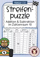 Vorschau - Unterrichtsreihen - Streifenpuzzle Addition Subtraktion ZR 10 - Deckblatt