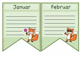 Vorschau - Poster - Geburtstagskalender Fuchsklasse als Wimpelkette Füchse Grundschule - Seite 1