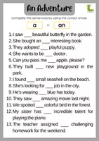 Vorschau - Arbeitsblätter - A or an: Indefinite Article Worksheet 📘 - Seite 1