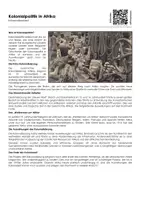 Vorschau - Arbeitsblätter - Kolonialpolitik in Afrika - Infotext und Übungen - Deckblatt