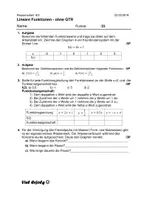 Vorschau - Klassenarbeiten - Klassenarbeit lineare Funktionen - Deckblatt
