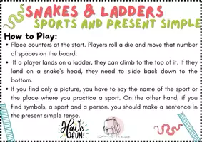 Vista previa - Juegos / Gamificación - SPORTS+PRESENT SIMPLE-SNAKES AND LADDERS - página 2