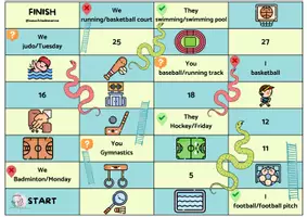 Vista previa - Juegos / Gamificación - SPORTS+PRESENT SIMPLE-SNAKES AND LADDERS - página 3