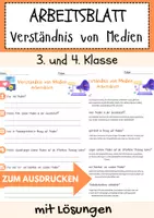 Vorschau - Arbeitsblätter - Verständnis von Medien Arbeitsblatt 3. & 4.Klasse Internet Soziale Medien Fachübergreifendes mit Lösungen - Deckblatt