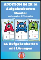 Vorschau - Stationenlernen - Kopfrechnen im ZR 10 und ZR 20 - Aufgabenkarten-Paket - Deckblatt
