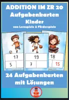 Vorschau - Stationenlernen - Kopfrechnen im ZR 20 - Aufgabenkarten Kinder - Deckblatt