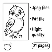 Vorschau - Mal- und Bastelvorlagen - Cartoon Bird coloring pages - Deckblatt