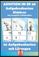 Vorschau - Stationenlernen - Kopfrechnen im ZR 20 - Aufgabenkarten Eisbär - Deckblatt