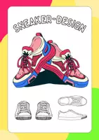 Vorschau - Mal- und Bastelvorlagen - Sneaker-Design, Ausmalbilder, zum Ausmalen, Dekorieren, Kreativität, Kunstprojekt, Kunstvorlage, Malvorlage, Gestaltung - Deckblatt
