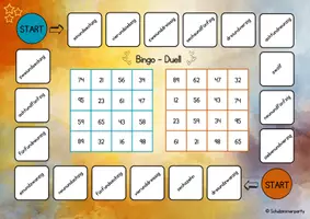 Vorschau - Spiele - Bingo-Duell Zahlwörter ZR 100 (3 Niveaus) - Seite 1