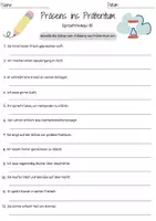 Vorschau - Arbeitsblätter - Präsens ins Präteritum A2-B2 2. Klasse 3. Klasse Zeitformen Präsens Präteritum Deutsch Arbeitsblatt mit Lösungen - Seite 1