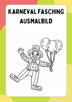 Vorschau - Arbeitsblätter - Karneval Fasching Ausmalbilder, zum Ausmalen, Ausmalbild, Ausmalbilder, Kunst, gratis, kostenlos - Deckblatt