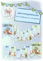 Vorschau - Poster - Geburtstagskalender Wimpelkette Grundschule Waldtiere - Deckblatt