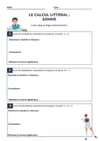 Aperçu - Feuilles d'exercices - Activité de manipulation sur le calcul littéral ! - Page de couverture