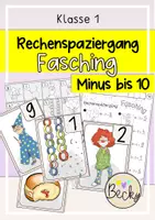 Vorschau - Arbeitsblätter - Rechenspaziergang Fasching (Subtraktion bis 10) - Deckblatt