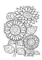 Vorschau - Mal- und Bastelvorlagen - Sonnenblumen zum Ausmalen, zum Ausmalen, Ausmalbild, Ausmalbilder, Kunst, gratis, kostenlos - Seite 1