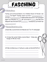 Vorschau - Arbeitsblätter - Fasching / Karneval - Textverständnis - Lesetext und Aufgaben - Seite 3
