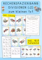Vorschau - Arbeitsblätter - Divisionen zum kleinen 1x1, Rechenspaziergang 2er Reihe - Deckblatt