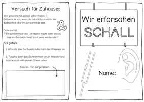 Vorschau - Stundenentwürfe - Forscherheft Schall - Experimente Stationenlernen Hören / Ohr Experimente - Seite 1