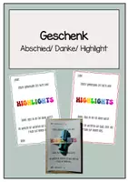 Vorschau - Mal- und Bastelvorlagen - Geschenk zum Abschied/ Danke/ Highlight - Textmarker - Deckblatt