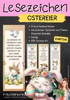 Vorschau - Mal- und Bastelvorlagen - Lesezeichen mit Sprüchen über Ostereier bemalen - Deckblatt
