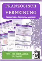 Vorschau - Arbeitsblätter - Französisch: Verneinung - auch interaktiv - Deckblatt