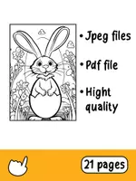 Vorschau - Mal- und Bastelvorlagen - Cartoon Osterhasen Ausmalbilder - Deckblatt