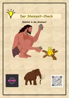 Vorschau - Arbeitsblätter - Steinzeit Check: Fragen zum Video plus QR-Code und Lösung - Deckblatt