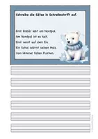 Vorschau - Arbeitsblätter - Schreibschrift üben, Eisbär, Diktat, Arbeitsblätter, Wendediktat, Tandemdiktat - Seite 2