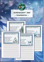 Vorschau - Arbeitsblätter - Schreibschrift üben, Eisbär, Diktat, Arbeitsblätter, Wendediktat, Tandemdiktat - Deckblatt