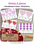 Aperçu - Apprentissages en autonomie - Cartes à pince - Dénombrement - Coeurs et Saint Valentin - Illustrations - Page de couverture