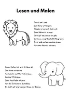 Vorschau - Arbeitsblätter - FREEBIE: Lies-Mal-Blatt Zoo Tiere 1. Klasse (DAF DAZ) - Seite 2