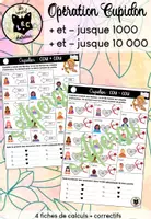 Aperçu - Feuilles d'exercices - LRC - additions et soustractions - Cupidon - Saint-Valentin - Page de couverture