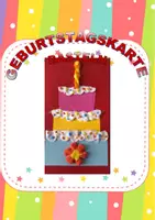 Vorschau - Mal- und Bastelvorlagen - Geburtstagskarte basteln - Deckblatt