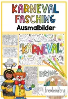 Vorschau - Mal- und Bastelvorlagen - Ausmalbilder Karneval - Fasching - Deckblatt