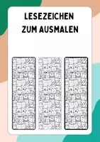 Vorschau - Arbeitsblätter - Lesezeichen Vorlage, zum Ausmalen, Ausmalbild, Ausmalbilder, Kunst, gratis, kostenlos - Deckblatt
