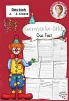 Vorschau - Stationenlernen - Lernwörter-Diktat Fasching | Deutsch Klasse 2-3 - Deckblatt