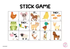 Vista previa - Juegos / Gamificación - FARM ANIMALS STICK GAME - with answers - página 1