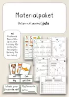 Vorschau - Unterrichtsreihen - pets / Haustiere (Flashcards, Arbeitsblättern und Spielkarten) - Deckblatt