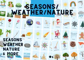 Vorschau - Bildkarten - SEASONS/WEATHER/NATURE - flash cards, Lernkarten/Bildkarten - Deckblatt