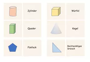 Vorschau - Spiele - Finde den Zwilling: Flächen und Körper - Seite 1
