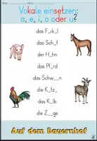 Vorschau - Arbeitsblätter - Vokale einsetzen "Tiere auf dem Bauernhof" DaZ / DaF / Deutsch - Seite 1